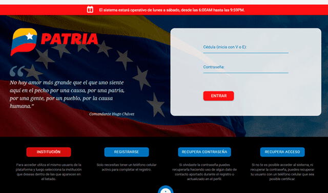 Esta es la plataforma de Patria, creada por Nicolás Maduro. Foto: composición LR/Patria.   