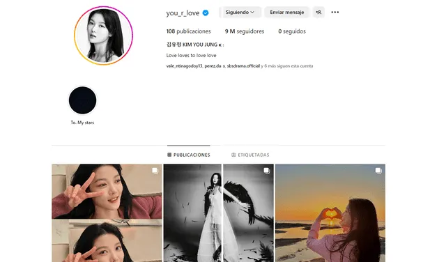  Cuenta de Instagram de Kim Yoo Jung. Foto: captura LR/Instagram: you_r_love   