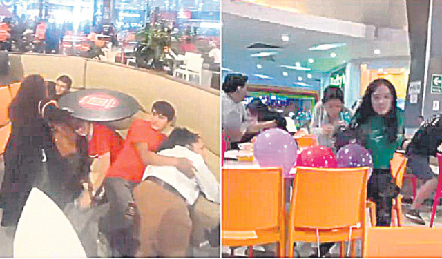  Pánico. Los comensales vivieron momentos de terror durante la balacera en el mall de Trujillo. Foto: difusión    
