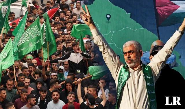  Yahya Sinwar, uno de los varios líderes del grupo Hamás. Foto: composición LR/EFE<br>    