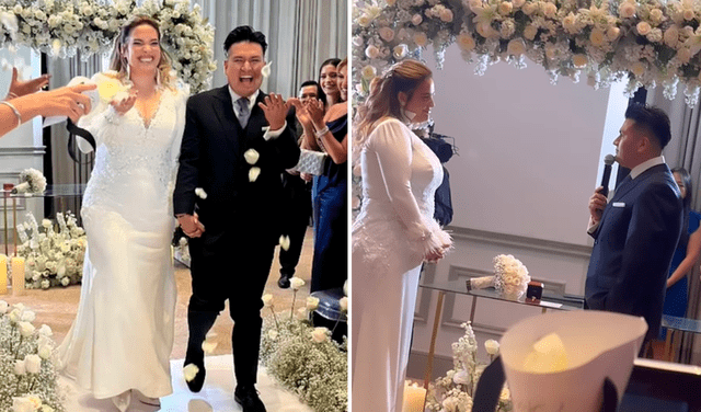 Fotografías de la boda de Cassandra Sánchez y Deyvis Orosco que despertó rumores de embarazo. Foto: composición LR/Instagram/ Cassandra Sánchez    