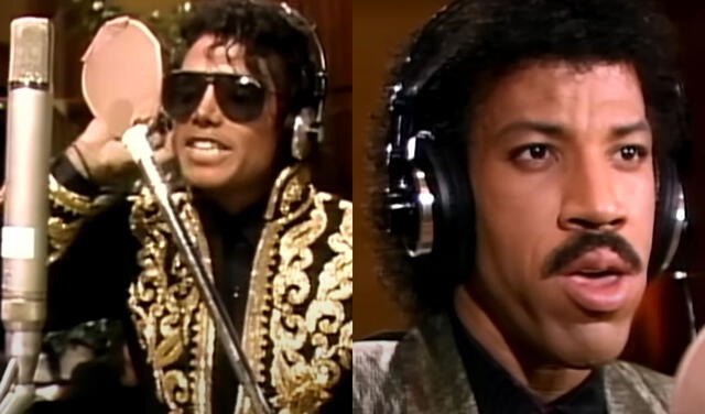 Michael Jackson y Lionel Richie cantando 'We Are the World'. / Foto: composición LR / YouTube 