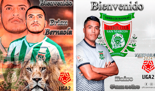  Brian Bernaola y Hairo Camacho se formaron en las divisiones de Sporting Cristal. <strong>Foto: FC San Marcos</strong>   
