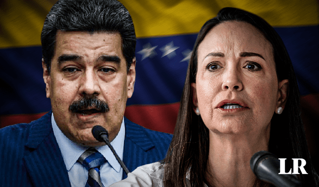  María Corina Machado afirma que Maduro "tiene terror" a las elecciones presidenciales. Foto: composición de Jazmin Ceras/LR/EFE   