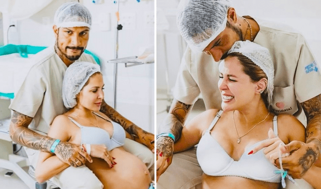 Ana Paula Consorte y Paolo Guerrero en la labor de parto. Foto: composición LR/Instagram/Ana Paula Consorte 