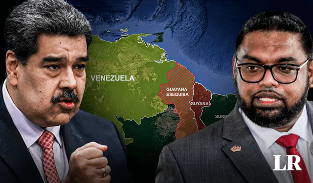 Nicolás Maduro e Irfaan Ali acordaron evitar el uso de la fuerza durante disputa por el Esequibo. Foto: composición LR de Jazmin Ceras/AFP/The Hill Times    