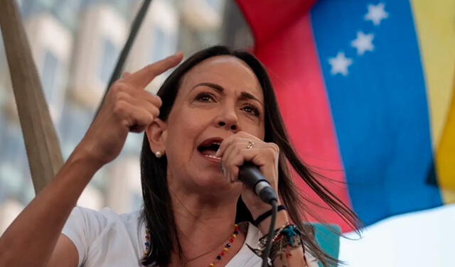 María Corina Machado fue inhabilitada por el chavismo para no ocupar cargos públicos. Foto: AFP   