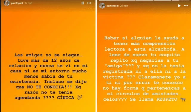  Pamela López se pronuncia sobre comentarios de amigo de Pamela Franco. Foto: Instagram/Pamela López   
