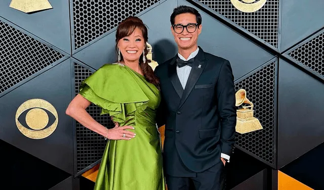 Así llegaron Tony y Mimy Succar a la alfombra roja de los premios Grammy. Foto: Grammy   