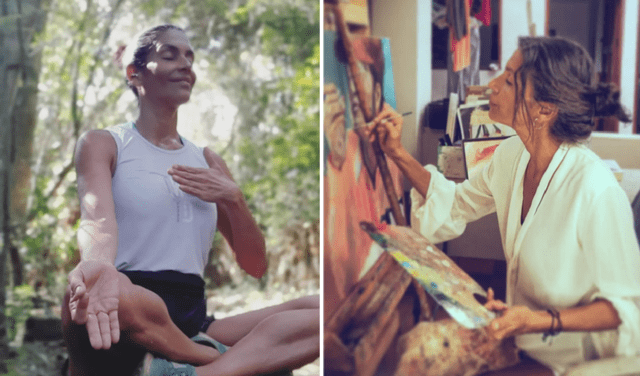  Las pasiones de Andrea Montenegro en la actualidad son el yoga y la pintura. Foto: composición LR/Instagram/Andrea Montenegro 