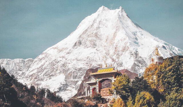  Coloso. El nevado Manaslu es la octava montaña más alta del mundo. Foto: difusión.    