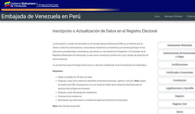 Estos son los requisitos para actualizar tus datos en el registro electoral. Foto: composición LR/Embajada de Venezuela en Perú   