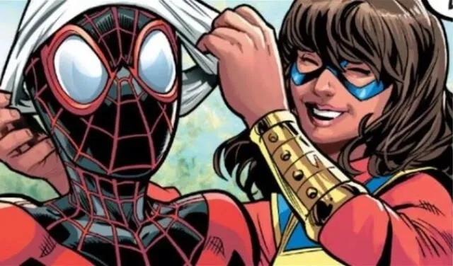 En el cómic volumen 2 de 'The Spectacular Spider-Men', se puede ver a Kamala Khan y Miles Morales juntos. Foto: Marvel   