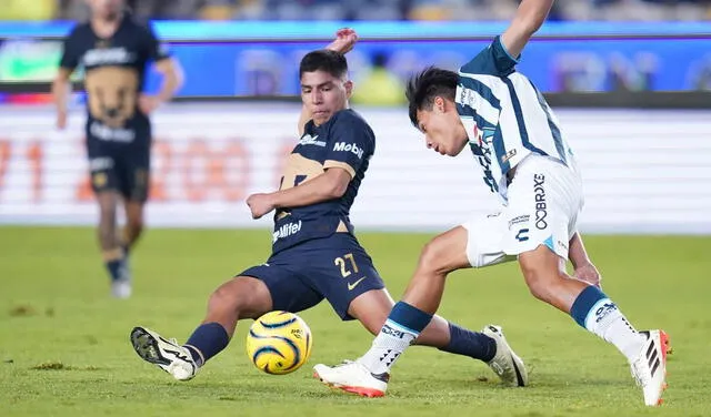 Piero Quispe fue titular en el partido entre Pumas vs. Puebla. <strong>Foto: Liga MX</strong>   