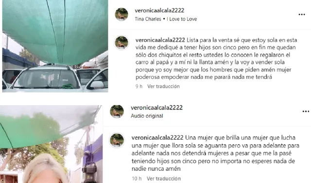  Verónica Alcalá hizo estas publicaciones en contra de sus hijos. Foto: composición LR/ Instagram/Verónica Alcalá   