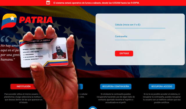 Sistema Patria | | Nicolás Maduro | Venezuela