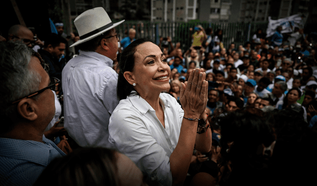 María Corina Machado advierte fraude electoral de Nicolás Maduro. Foto: AFP   