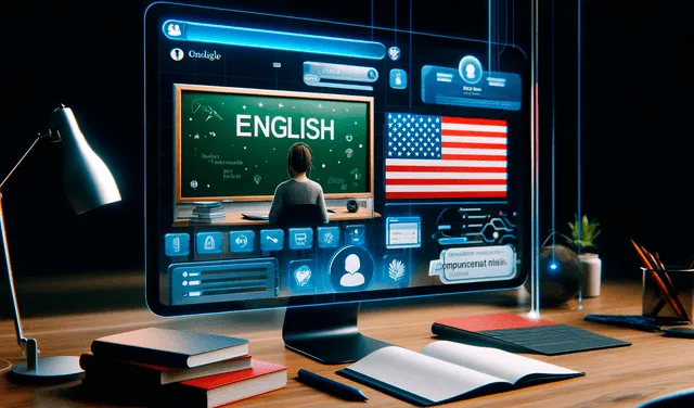 El programa se imparte de forma virtual para todo el que desee aprender el idioma. Foto: IA/ChatGPT   
