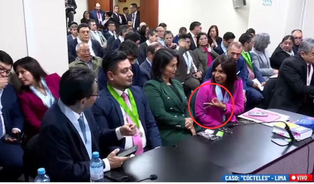  Humberto Abanto y abogada de Keiko Fujimori en audiencia. Foto: composición La República.   