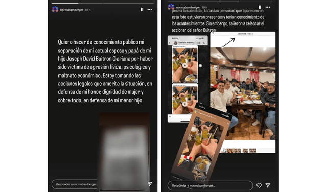  Expareja de cantante de Combinación de La Habana lo denunció a través de su cuenta de Instagram. Foto: Instagram/Norma Bamberger   