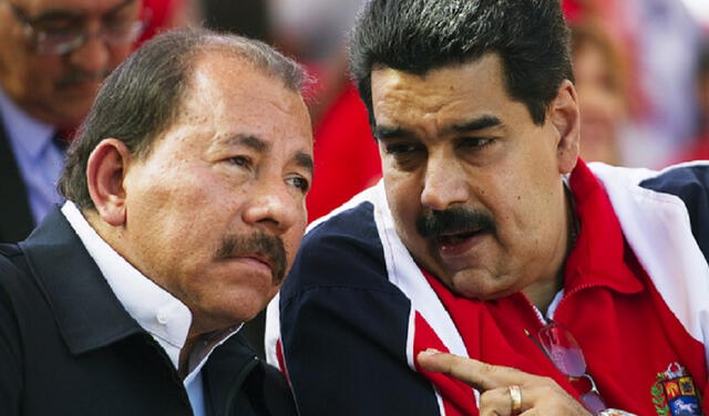 Daniel Ortega y Nicolás Maduro lideran dictaduras de izquierda en Nicaragua y Venezuela y buscan mantenerse en el poder avasallando toda oposición. Foto: AFP   