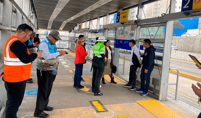 Los detenidos le habían robado el celular a una mujer en la estación Ricardo Palma. Foto: ATU   