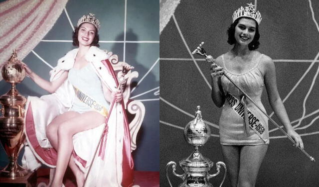 Gladys Zender en su coronación como Miss Universo. Foto: composición LR/difusión   