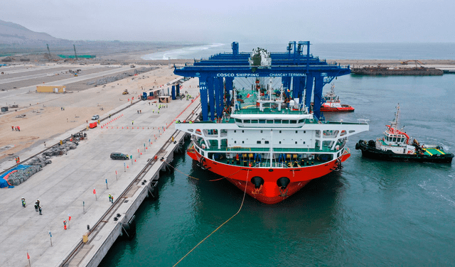 Ya llegaron las primeras naves al Megapuerto de Chancay. Foto: difusión   