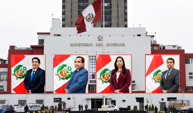 Los cuatro altos funcionarios que renunciaron al Mininter. Foto: composición LR   