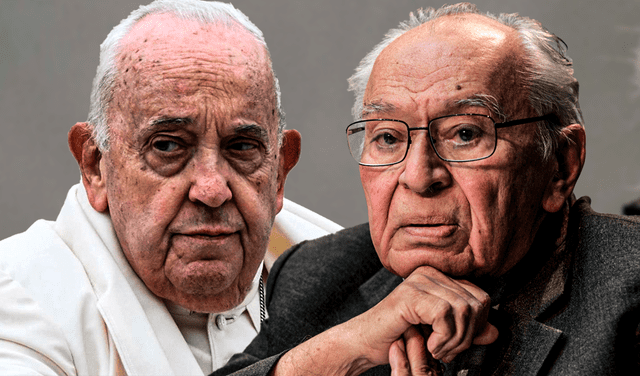 Papa Francisco junto al padre Gustavo Gutiérrez. Foto: composición LR   