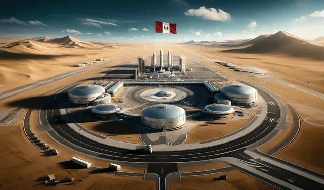  Spaceport, considerado como el megapuerto espacial más grande de América Latina, forma parte del Informe Multianual de Inversiones en Asociaciones Público-Privadas del Ministerio de Defensa del Perú. Foto: IA   