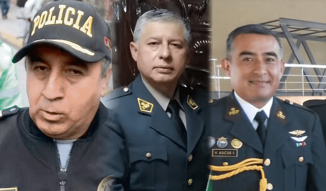 Crl PNP Eduan Diaz Diaz, Crl PNP Jorge Guardia Rivero y Crl PNP Víctor Ascue Tello. Foto: difusión   