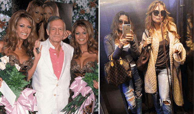 Darlene Bernaola y el dueño de la marca 'playboy' Hugh Hefner. Foto: Instagram. 