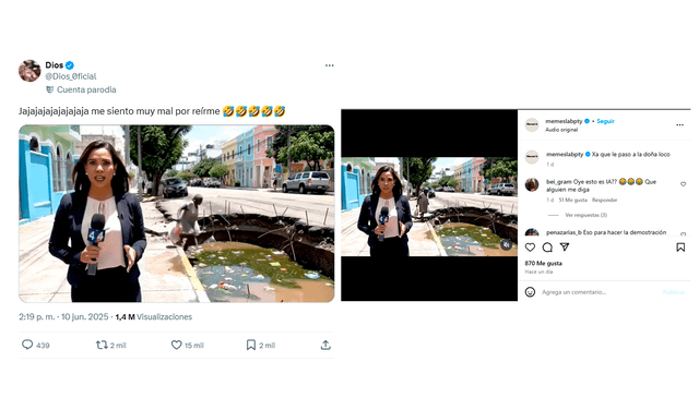<em> Publicaciones desinformativas por las redes sociales de X e Instagram. Foto: capturas de pantalla.</em>   