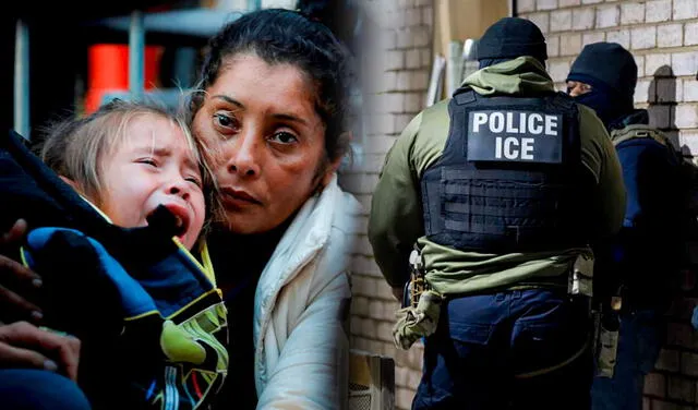 ICE alarma a varias familias inmigrantes en sus hogares en Estados Unidos. Fuente: Composición LR ICE alarma a varias familias inmigrantes en sus hogares en Estados Unidos. Fuente: Composición LR