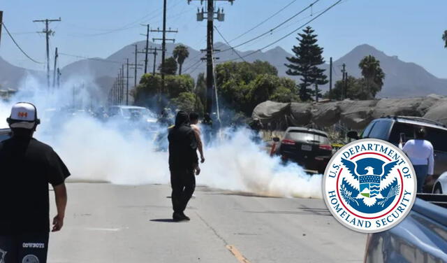 Las autoridades usaron armas lacrimógenas para dispersar a la multitud. Foto: VC Star.   