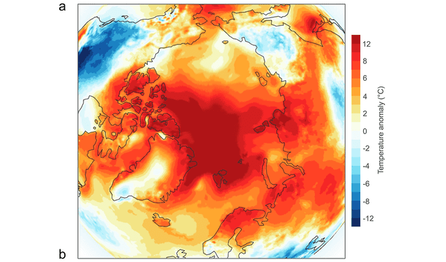  Calentamiento en Svalbard durante febrero de 2025. Foto: Nature   