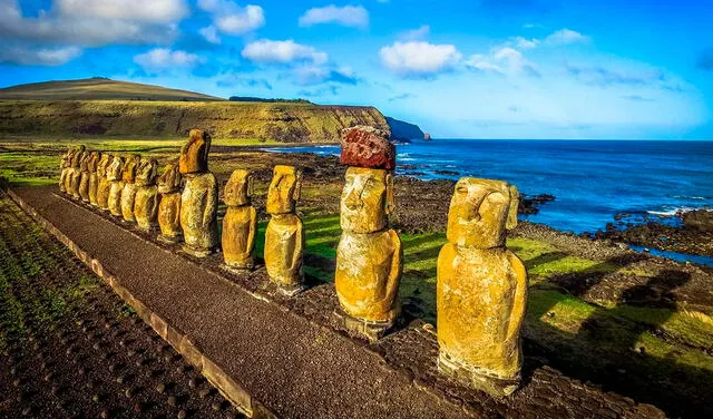 La proximidad de Ahu Tongariki a la costa la convierte en un lugar vulnerable frente aumento del nivel del mar. Foto: Yvan Neault La proximidad de Ahu Tongariki a la costa la convierte en un lugar vulnerable frente aumento del nivel del mar. Foto: Yvan Neault