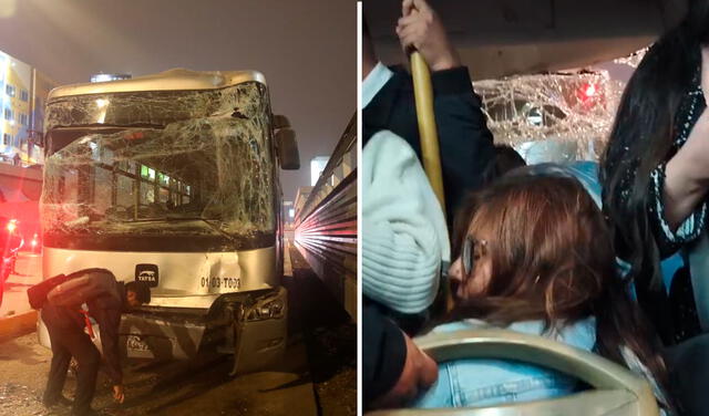 Pasajeros al interior del bus minutos después del accidente. Foto: Carlos Félix   
