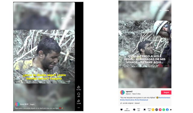 <em> Publicaciones desinformativas por las redes sociales de Facebook y TikTok. Foto: composición LR/capturas de pantalla</em>   