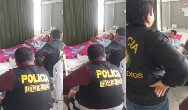 Luis Magallanes en el hospital PNP durante su interrogatorio