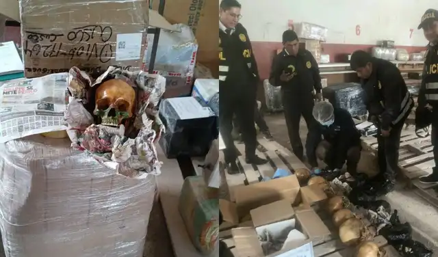 Cráneos hallados en la encomienda en Cusco. La Fiscalía investiga los hechos. Cráneos hallados en la encomienda en Cusco. La Fiscalía investiga los hechos.