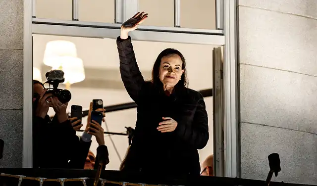  María Corina Machado llegó a Oslo, pero no fue parte de la entrega del Nobel de la Paz. Foto: AFP.<br>    