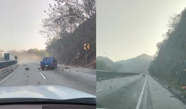  Extrema precauciones en la Autopista Cuernavaca–Acapulco tras sismo. Foto: ADN Noticias   