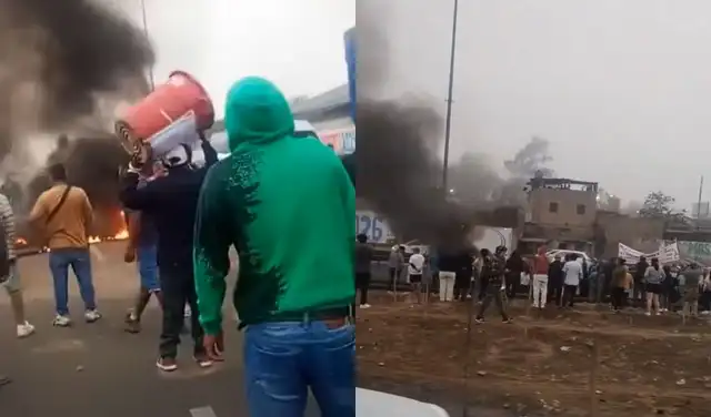 La medida de protesta fue registrada desde la madrugada en la concurrida vía. Foto: difusión.   