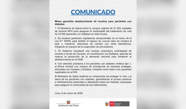 Comunicado Minsa  