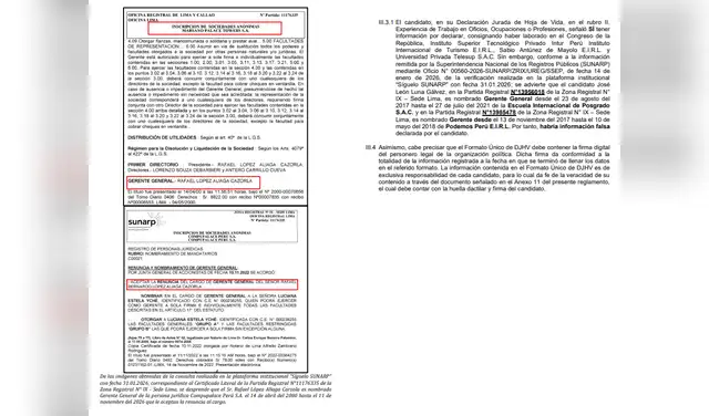 Informe del Jurado Electoral Especial sobre López Aliaga