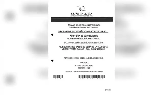 Informe de Contraloría sobre Vía Costa Verde