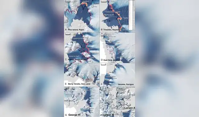 Zonas antárticas en peligro. Foto: PNAS Zonas antárticas en peligro. Foto: PNAS