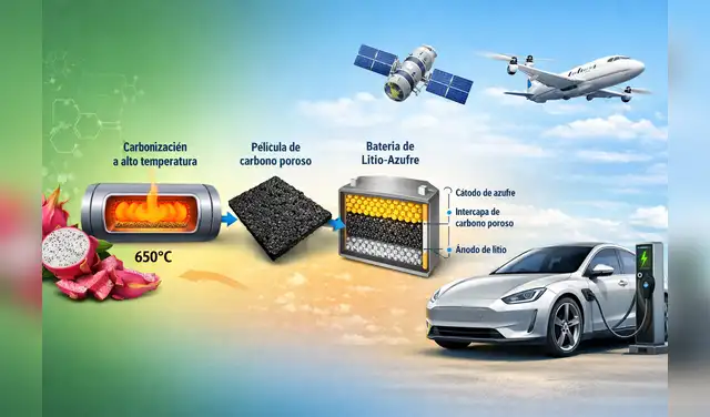 Así es el proceso de transformación de las pitahayas hasta las baterías. Foto: IA/ChatGPT